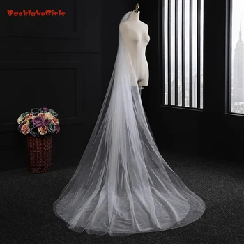 

BGW Cheap Long Cathedral Bridal Veil With Comb Two Layer 3 Meters Wedding Veils Cut Edge Weddings Accessories Voile De Mariag