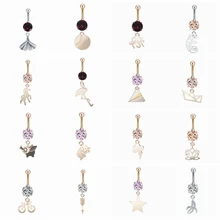 Сексуальный Золотой пирсинг-серьги для пупка Кнопка для женщин ювелирные изделия для тела Кристалл Циркон с животными из стразов кольцо для тела ювелирные изделия подарок