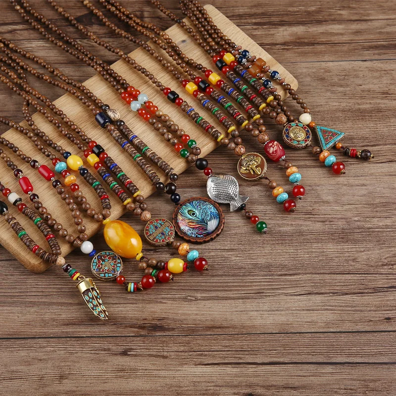 Retro-Nepal-Necklace-Buddhist-Mala-Mantra-Wood-Beads-Pendant-Necklace-Ethnic-Feather-Horn-Fish-Long-Statement (2)