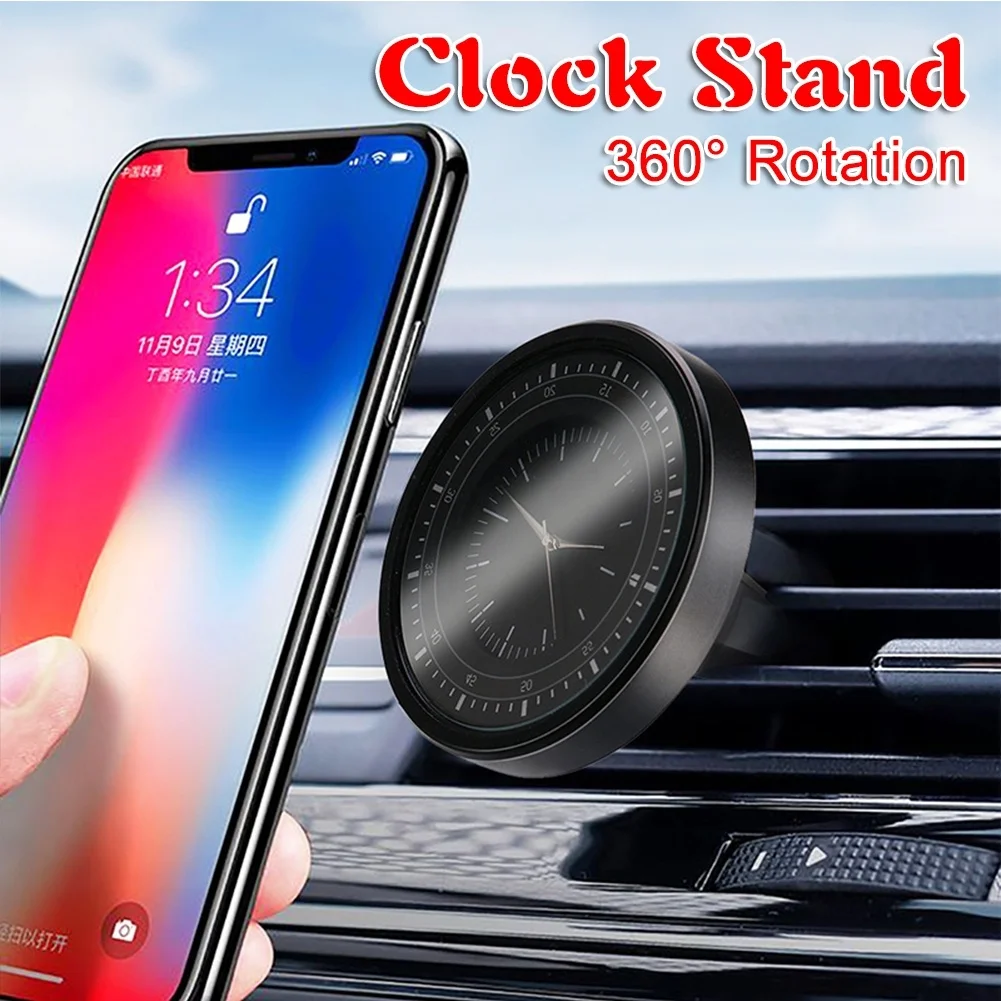 

New Car Car Phone Holder Vibrating Cool Clock Strong Magnetic Outlet Navigation Paste Magnetic Bracket for Iphone Samsung