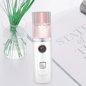 

Portable Small Air Humidifier 30ml Capacity Spray Water Mist Diffuser Handheld USB Nanomist Facial Humidifier Steamed Face