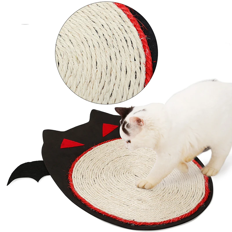 

Furniture Protector Pet Cat Play Toys High Quality Sisal Cat Scratch Board Cute Halloween Bat Cat Scratcher Kitten Mat