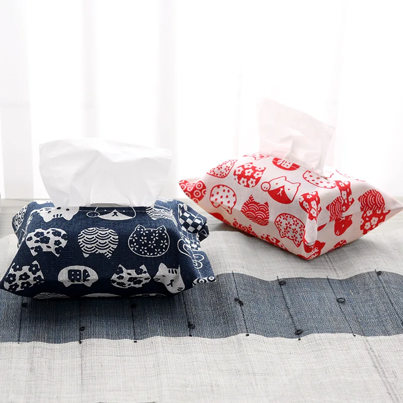 Paper Towel Storage Bag Japanese Cotton Linen Box Small Car Tissue Stand Removable Toilet Case Holder | Дом и сад