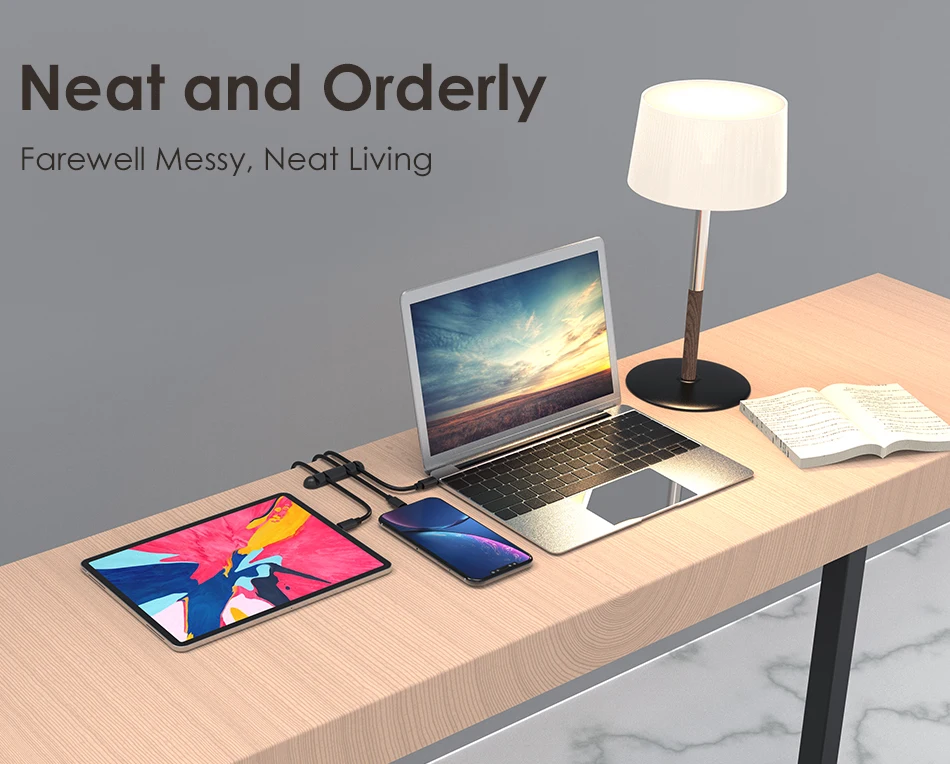 !ACCEZZ 5pcs USB Cable Organizer Wire Winder Holder Earphone Mouse Cord Silicone Clip Phone Cables Line Desktop Line Management (3)