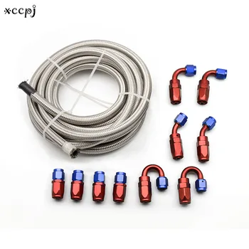 

XCCPJ Car Modification AN6 Oil Cooling Joint Set 5 Meters Nylon Braid Modified Oil Cooler Tubing Kit Car Accessories