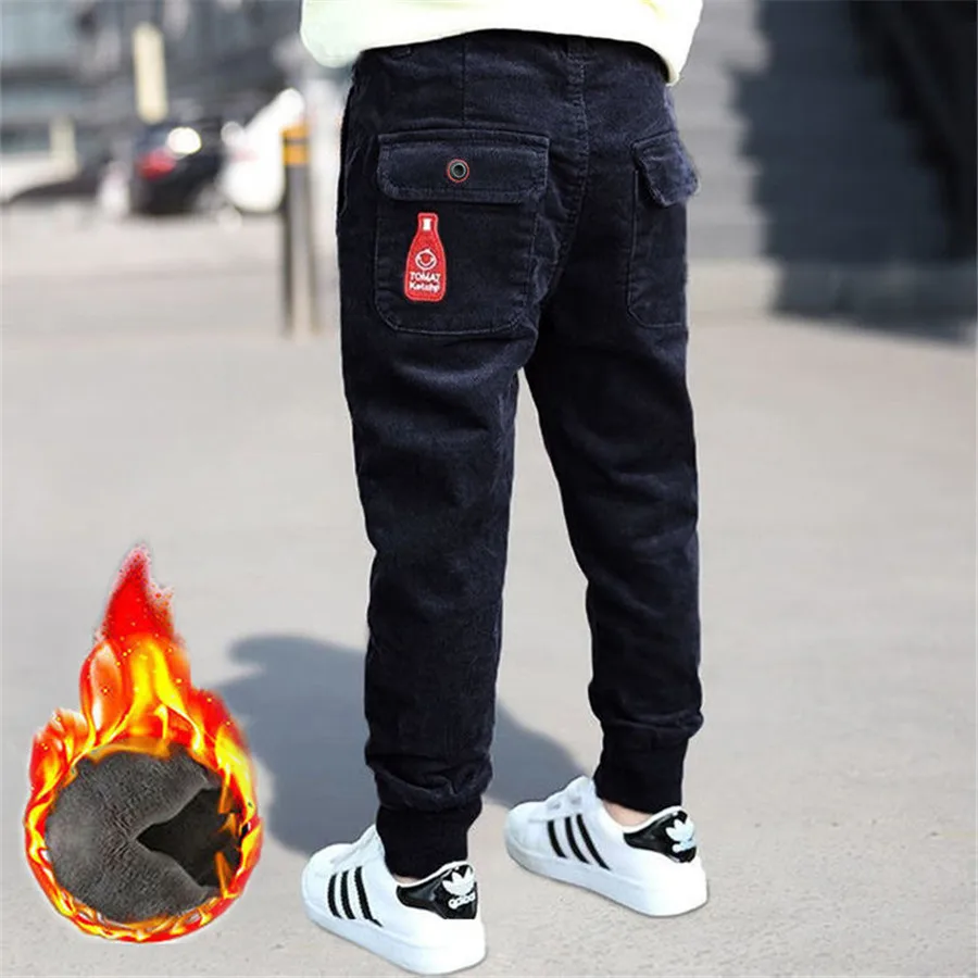 Boys Winter Pants Sports Warm Trousers warm Kids Thick Pants Children Long  Trousers For 2-12 Years Kids Causal Pants