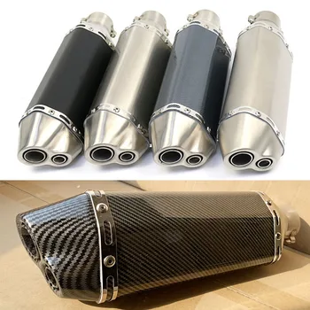 

Motorcycle exhaust pipe muffler escape moto royal enfield cafe racer for right left side mt 07 mt09 vespa primavera gts aerox 50