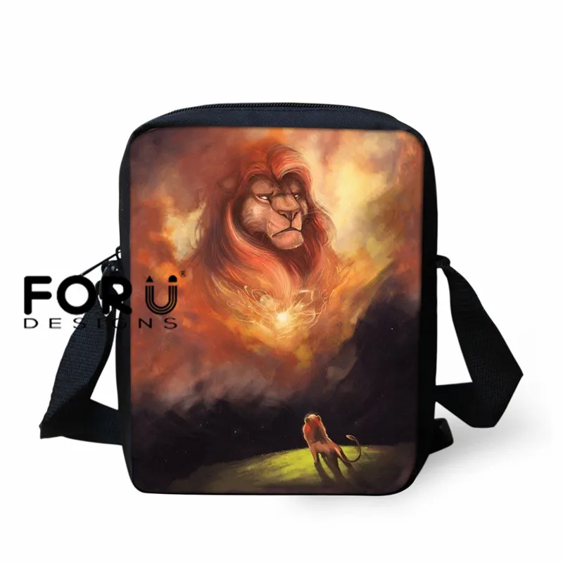 FORUDESIGNS/Школьный рюкзак с принтом «Король Лев» для мальчиков, повседневный мужской рюкзак для подростков, винтажная сумка с рисунком, 16 дюймов, Детская сумка - Цвет: L5441E