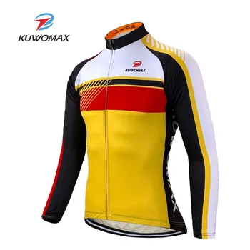 

KUWOMAX 2020 New Men's Breathable Outdoor Cycling Jersey Cycle Clothing Quick Dry Riding Clothes Long Sleeve Sports Jersey Tops.