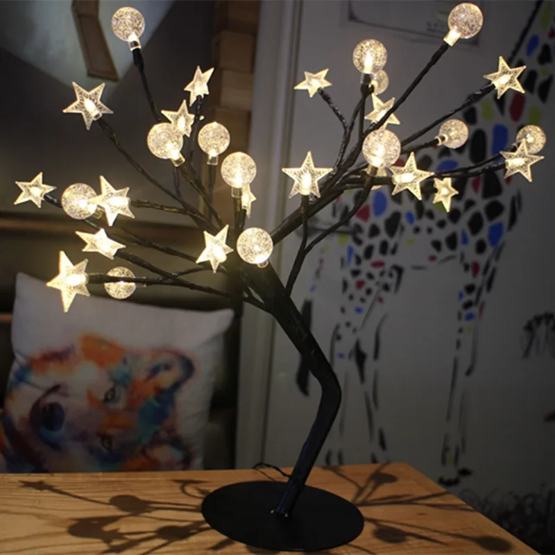 

Warm table lamp creative cherry blossom night lights chattering ins festive atmosphere night lights warm white bedroom lamp