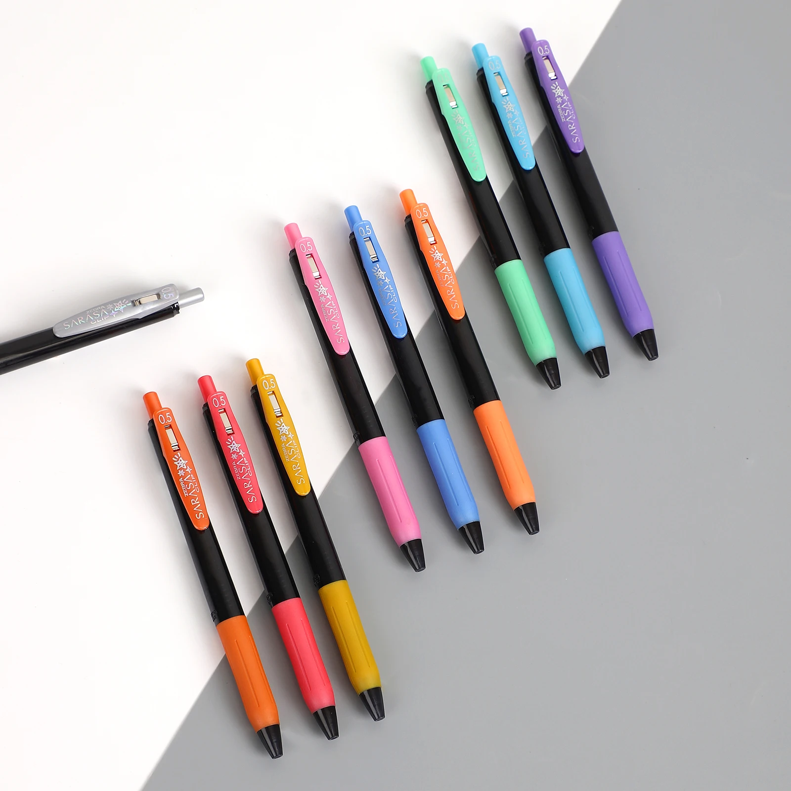 Jianwu 1pcs Japan Zebra Colorful Ink Ballpoint Pen 0.5mm Retractable