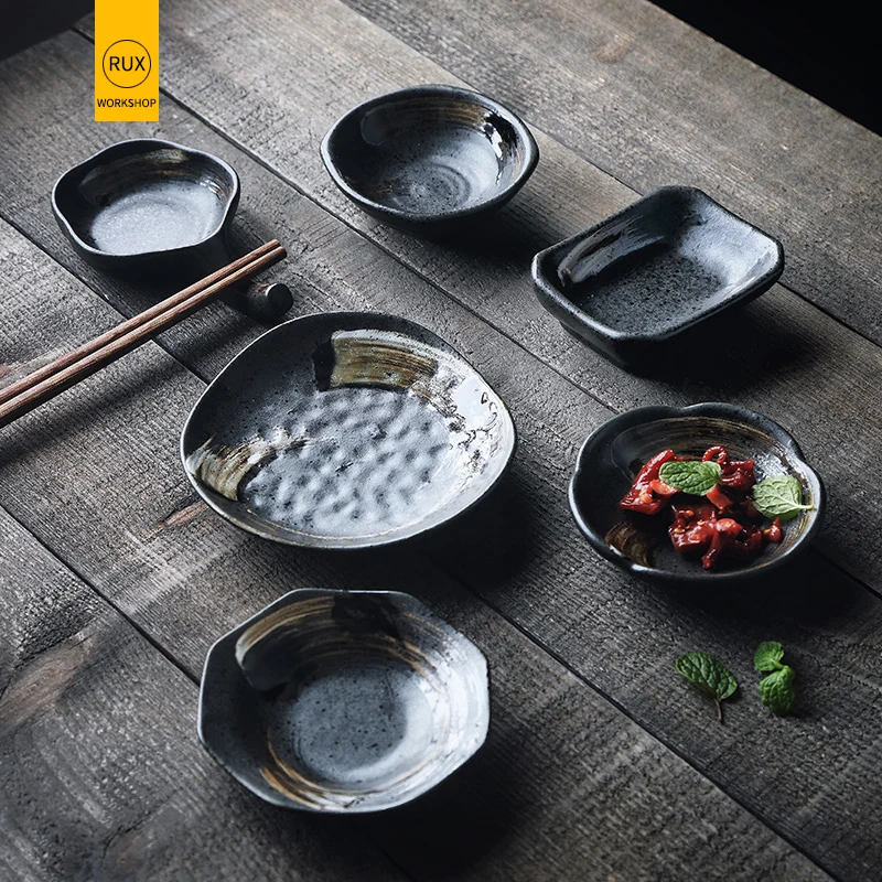 

RUX WORKSHOP Japanese Style Retro Taste Small Flower Chopsticks Holder Sauce Sauce Dish Ceramic Sauce Home Tableware