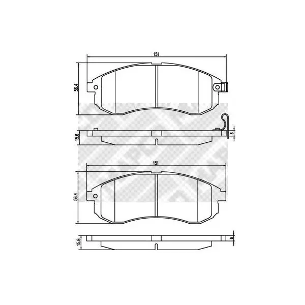 К-т колодок тормоз. Fr MI L200 2.5TD 01 MAPCO 6888