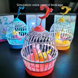 Jouets pour animaux domestiques, son inductif, commande vocale, Cage à oiseaux, jouet amusant, Simulation d'animaux, jouet pour enfants, ornements de jardin, musique légère 