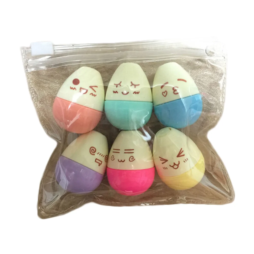 6 шт./партия! Kawaii Smile Face Egg мини-Маркер Маркеры Канцтовары Школьные принадлежности Escolar Papelaria