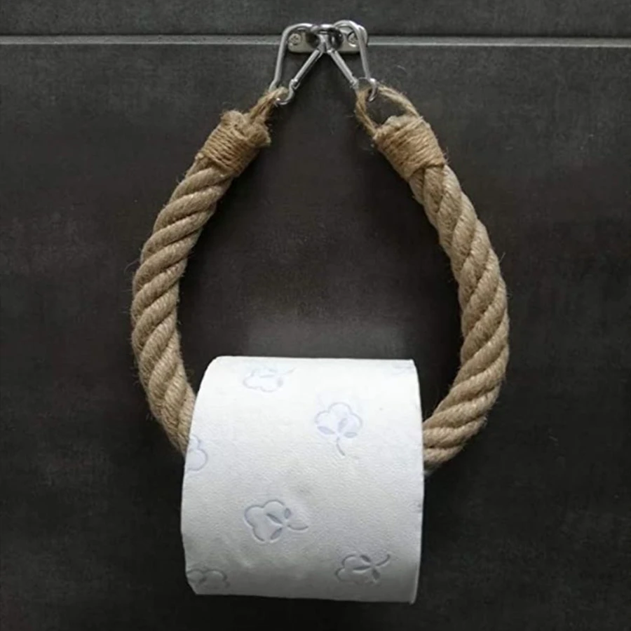 

Vintage Towel Hanging Rope Toilet Paper Holder Home Hotel Bathroom Pure Natural Material Decoration Supplies
