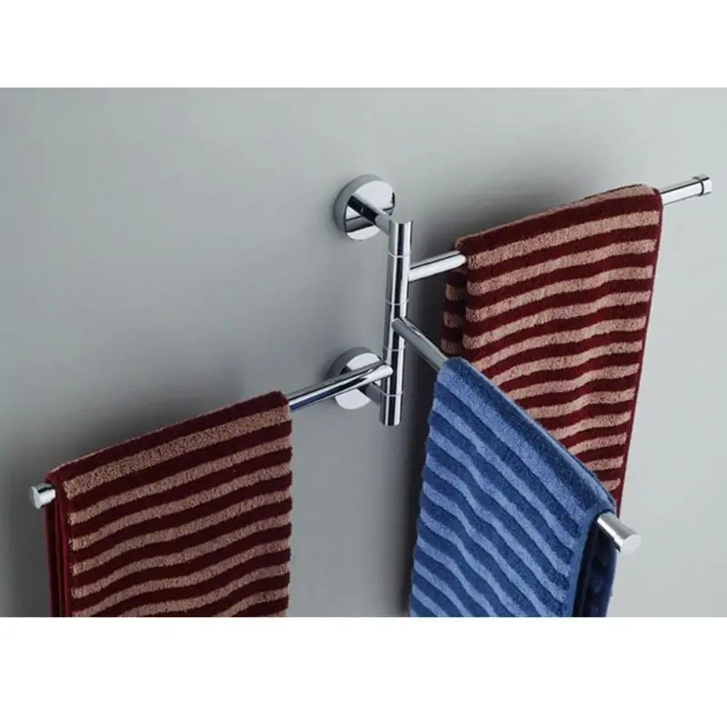 

2/3/4 Bar Stainless Steel Rotating Towel Rack Bathroom Kitchen Wall-mounted Polished Towel Bar Holder Hardware