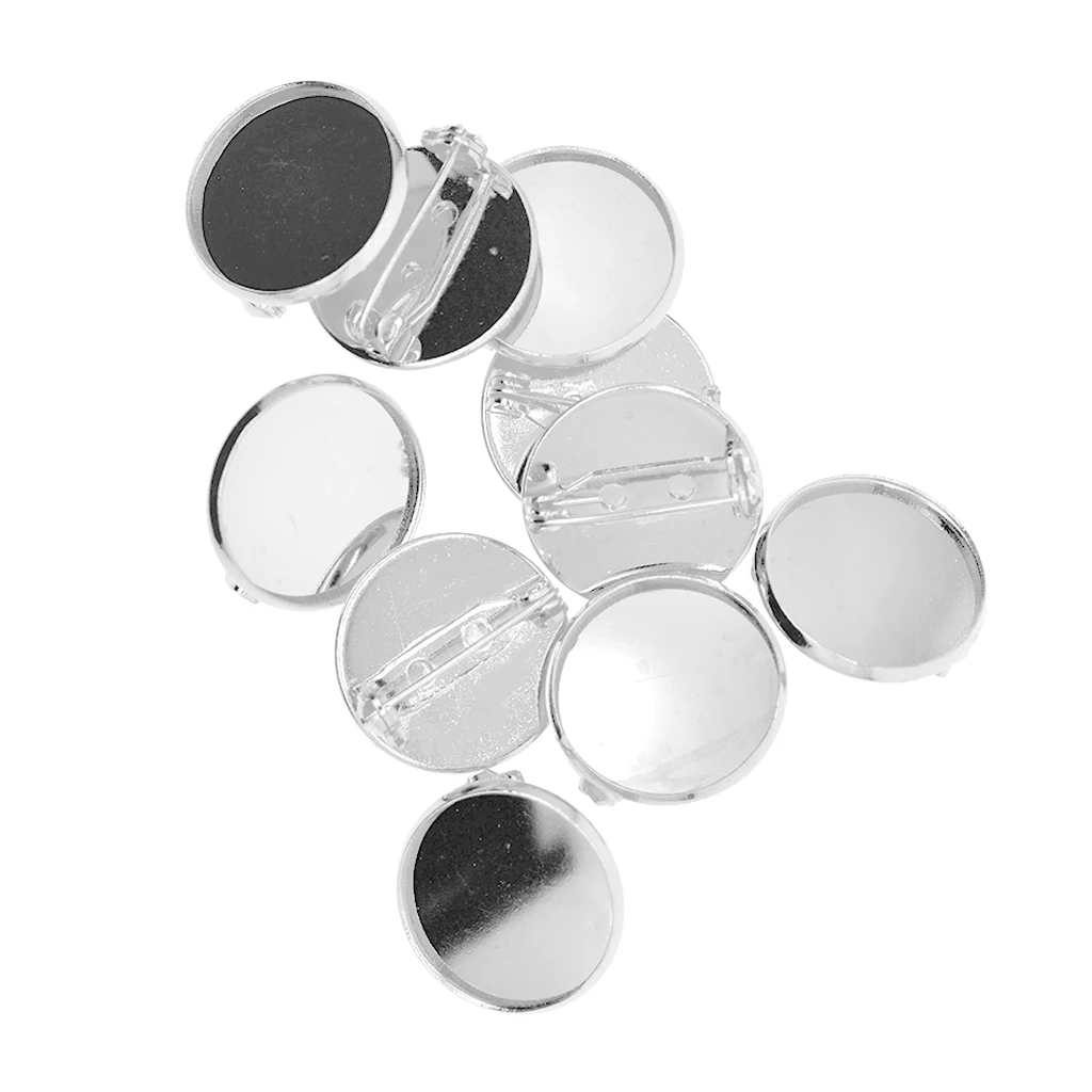 20mm Basic Brooch Base Craft Making Pin Back Parts Badge Button Breastpin Supplies 10 Pieces