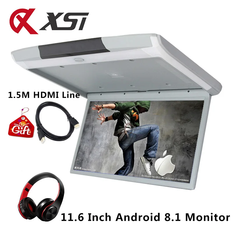 Автомобильный потолочный монитор XST 11 6 дюйма Android 8 1 HD 1080P видео IPS экран Wi