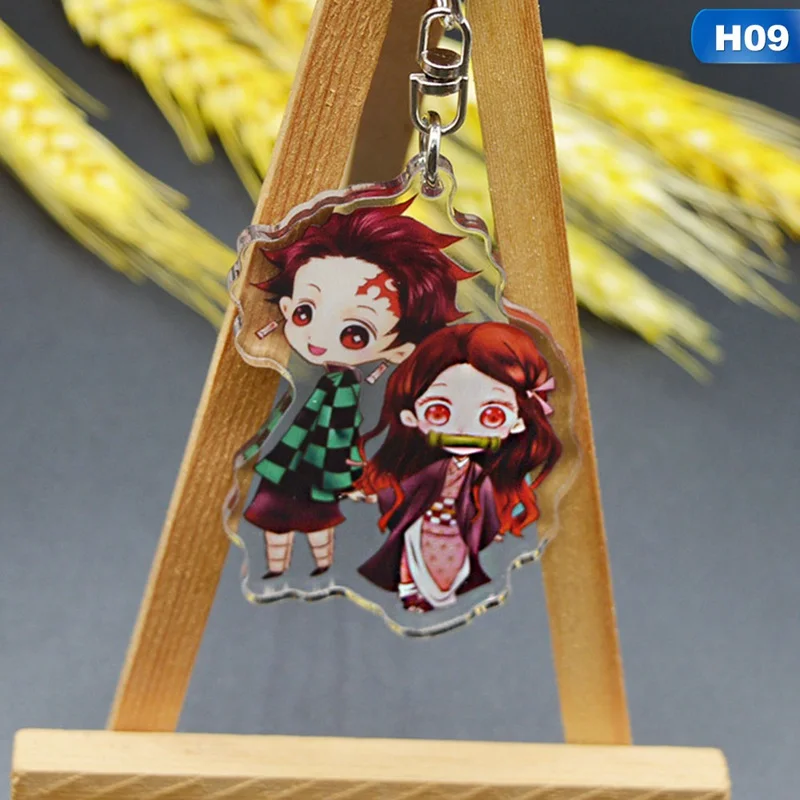 9 Брелок Kimetsu No Yaiba для косплея, реквизит для косплея, Kamado Tanjirou Nezuko, брелок для ключей Agatsuma Zenitsu, автомобильный брелок - Цвет: 9