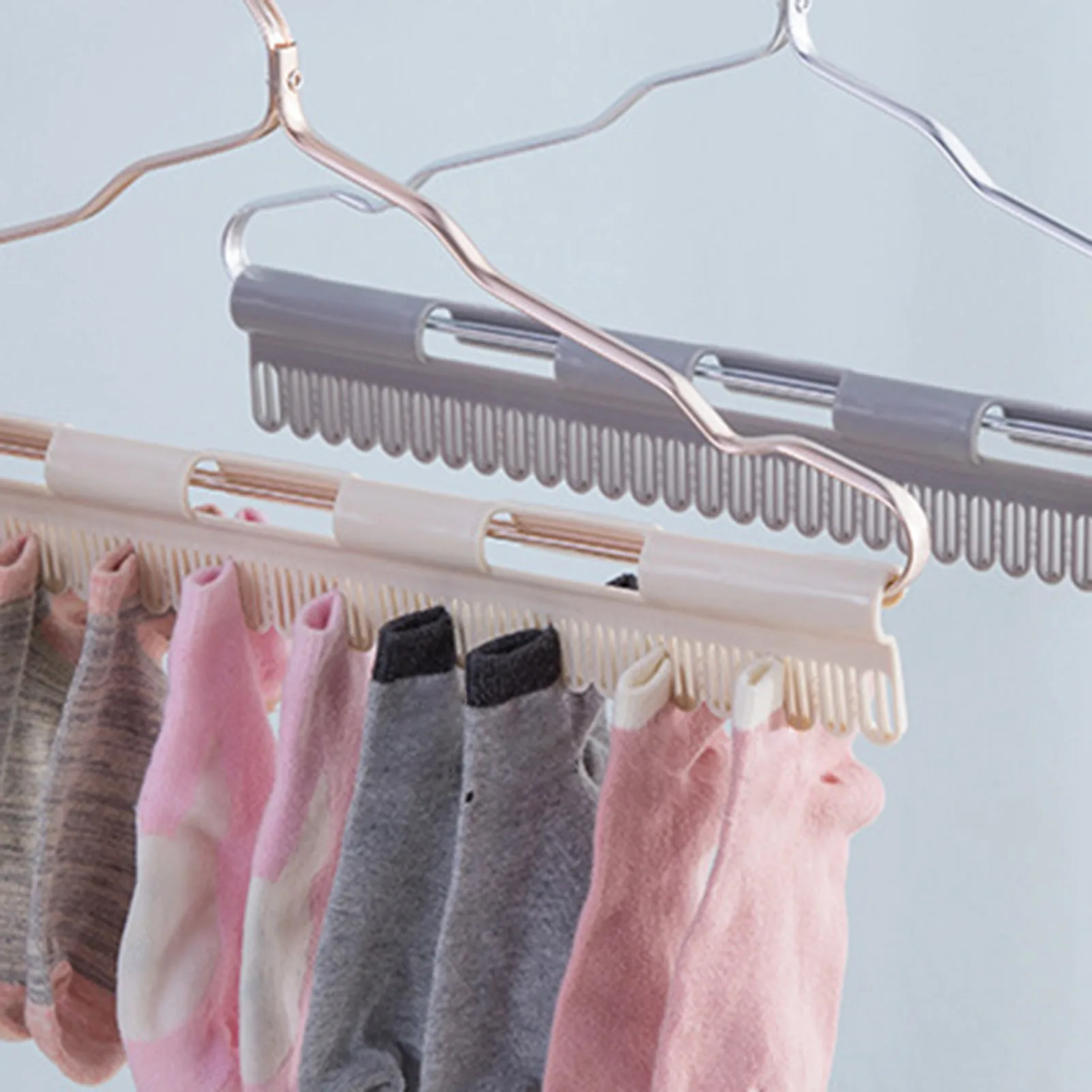 Multiple Purpose Non-slip Clothes Hanger Sock Underwear Bra Towel Hanger Clip Peg Household Plastic Windproof Drying Rack 2