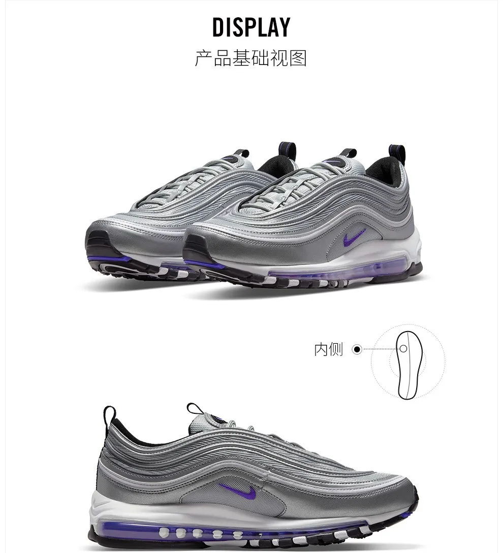 Nike new AIR MAX 97 cushioning and wear-resistant casual sports air cushion running shoes AO2406 DJ0717-001