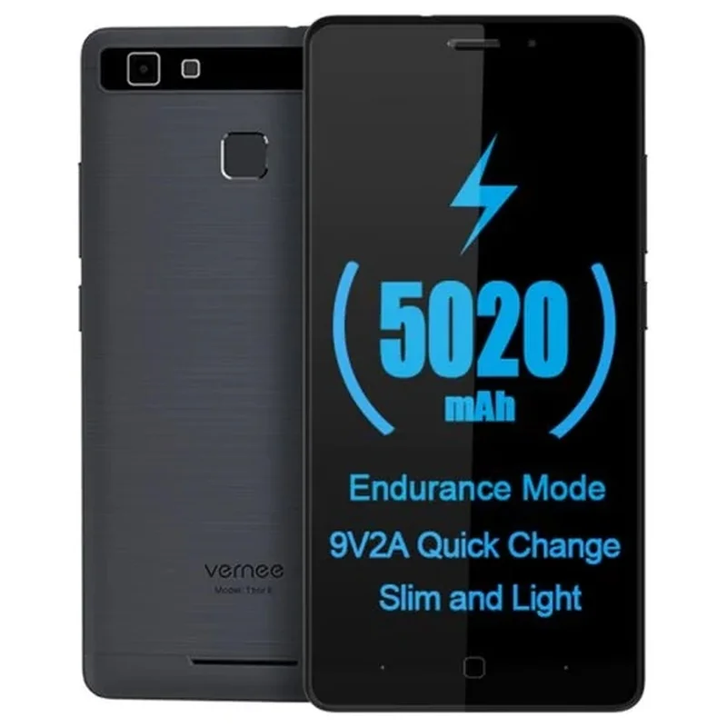 Смартфон Vernee Thor E 3 ГБ 16 5 0 дюйма 4G LTE MTK6753 четыре ядра Android 7 5020 мА/ч отпечаток пальца