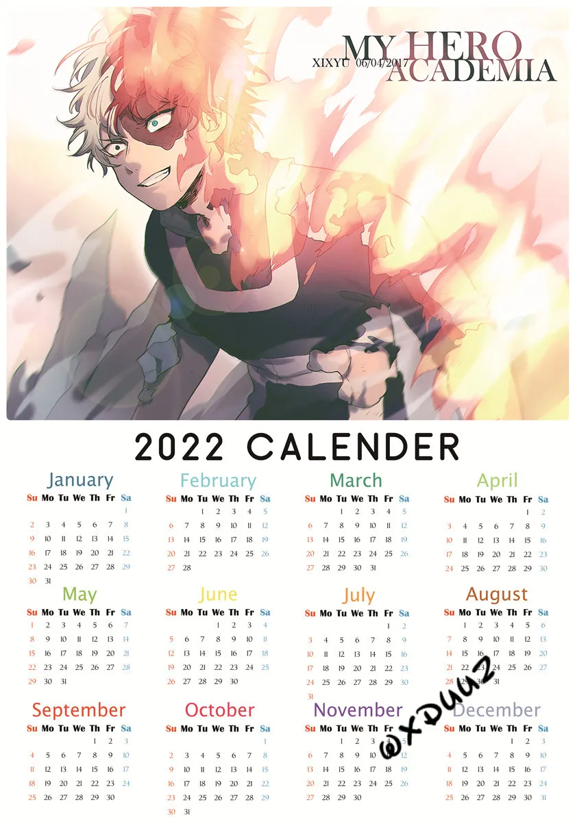 Calendário 2022 My Hero Academia