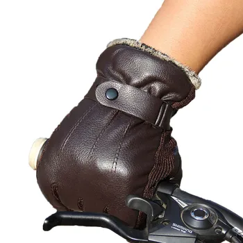 

Winter PU Gloves Outdoor Warm Windproof Touch Screen Fashion Classic Plus Cashmere Mittens Men Women