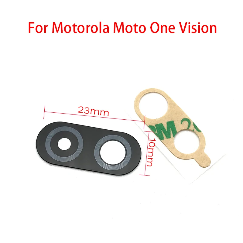 20 шт./лот задний объектив задней камеры для Motorola Moto One Vision стекло камеры с клеем