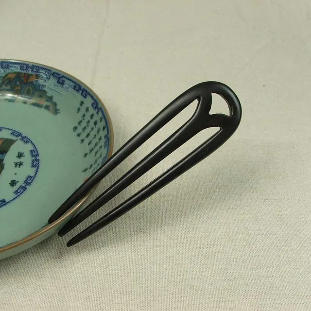 Oaoleer Women Hair Accessories Wood Hand Carved Stick Hair Combs Clips For Women Girls Vintage Elegant Ebony U Shaped Headwear 6