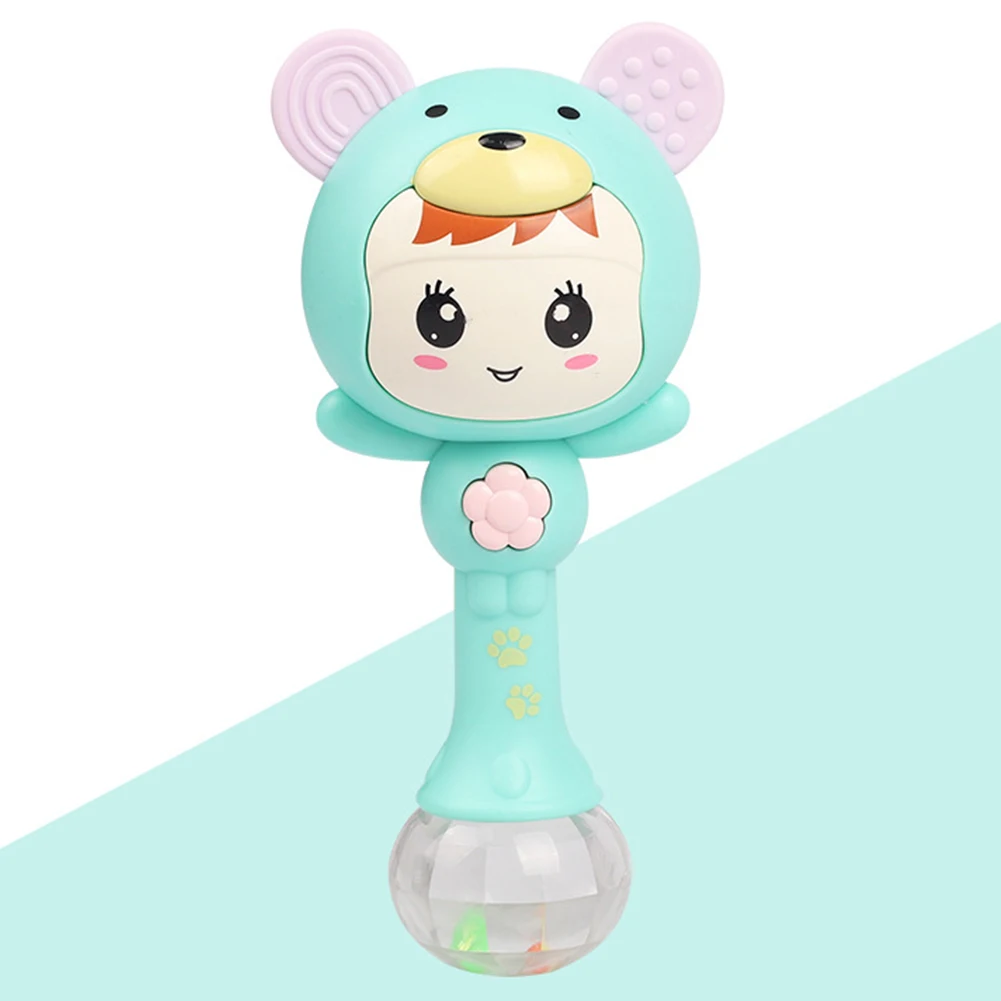 Зеленый Детская Музыкальная погремушка игрушки Дети музыкальный погремушка-грызунок малыш обучающая игрушка детская палочка раннее образование - Цвет: Зеленый