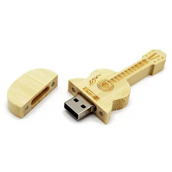 

Creative Wooden Flash Drive Bamboo Guitar Shaped USB2.0 Pen Drive Mini Pendrive Portable Memory Stick for Laptops Notebook