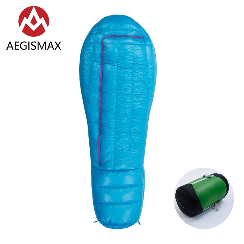 Aegimax сверхдлинный зимний плотный теплый 850FP белый гусиный пух Мумия спальный