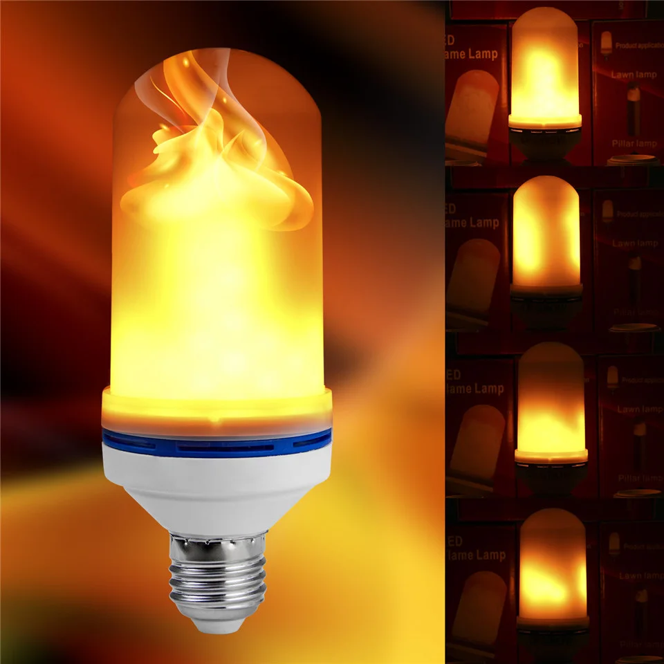 

LED Flame Effect Fire Light Bulb Flickering Decor Christmas holiday Atmosphere Lamp Artificial vivid work party bar light lumina