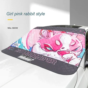 

Cartoon Car Snow Cover Sun-proof insulation curtain Car Cover Sun Shade Awnings Exterior Accessories front windshield mat