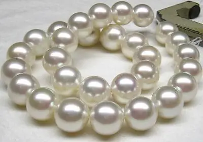 

Huge 18"11-12MM SOUTH SEA WHITE ROUND PEARL NECKLACE GOOD LUSTER AA+