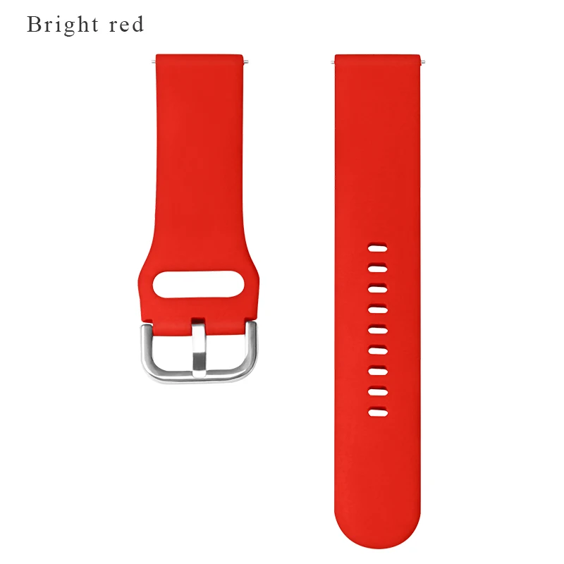 Силиконовый ремешок BOORUI для браслета Huami Amazfit Bip 20/22 мм для samsung Galaxy watch Active Band с модными цветами - Цвет: Red