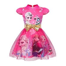 Новое платье для девочек с героями мультфильма «Холодное сердце», «Эльза и Анна» Детские платья для костюмированной вечеринки платье принцессы для маленьких девочек, Vestidos Новогоднее платье