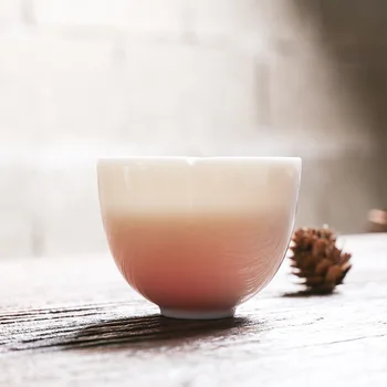 

High-Grade Jinyu Porcelain Carving Flower Tea Cup Condensed Fat White Teacup Sheep Fat Jade Master Cup Teacups High Grade Cup