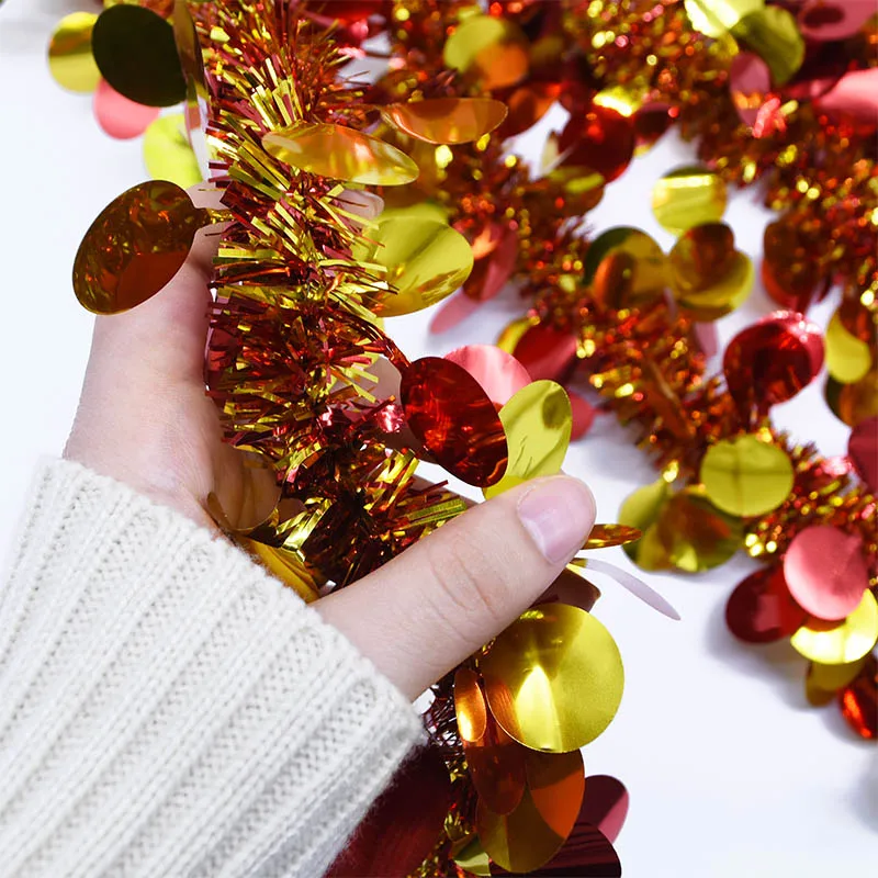 2 м многоцветная гирлянда для рождественской елки Блестки из фольги лента Рождественская гирлянда Рождественские украшения вечерние принадлежности