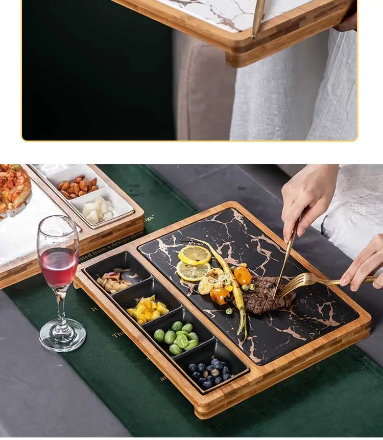 Нордическая керамика гранит нож для стейка и вилка набор тарелок для ресторанов, из керамики западное блюдо плоская тарелка пара стейков посуда