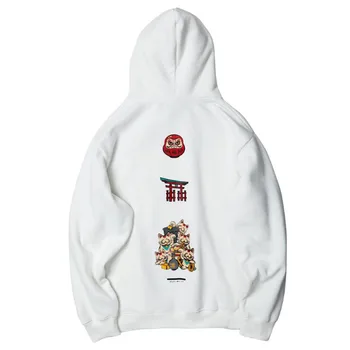 

NAGRI Japanese Lucky Cats Print Pullover Hoodies Hooded Sweatshirts Sweaters Harajuku Fashion Casual Streetwear Hip Hop Tops