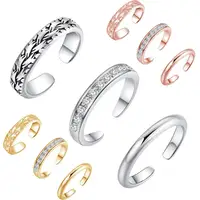 3Pcs Rvs Verstelbare Teen Ringen Voor Vrouwen Zomer Strand Vakantie Sieraden Vinger Ring Mode Staart Voet Ring Geschenken
