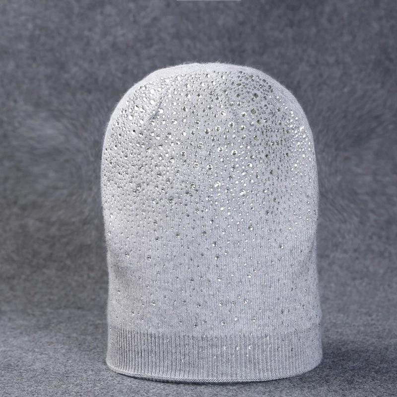 Зимняя женская шапка, мигающие Стразы, вязаные шапочки для девочек, женская шапка в стиле хип-хоп, вязаная шапка