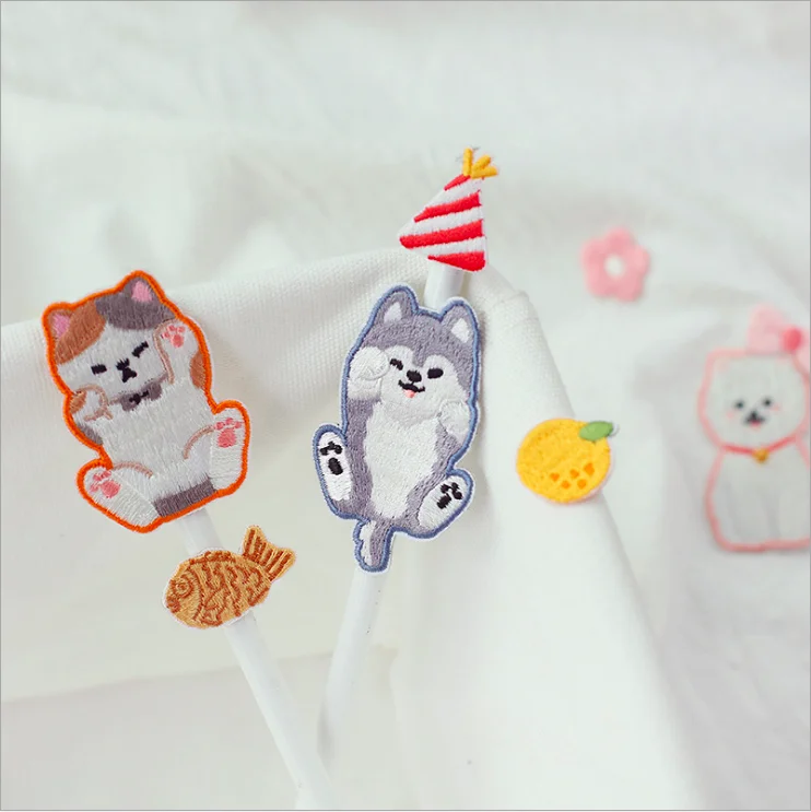 Cute Embroidery Stickers kawaii Sticker DIY Decorative Journal Cover Storage Bag Scrapbooking Stationery School Ofiice Supply