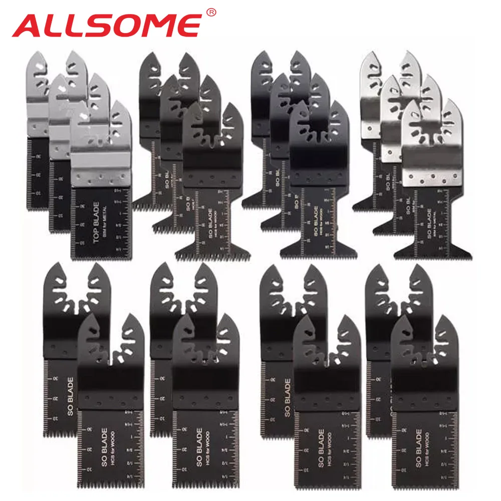 

ALLSOME 20pcs Oscillating Multitool Saw Blades for Fein Multimaster Makita Bosch Oscillating Tools HT2806