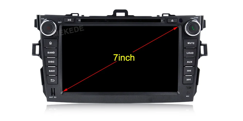 Excellent MEKEDE Android9.0 4G RAM 64G ROM HD screen 1024*600 Car DVD For toyota corolla 2006-2011 with WIFI 4G radio RDS ipod 8