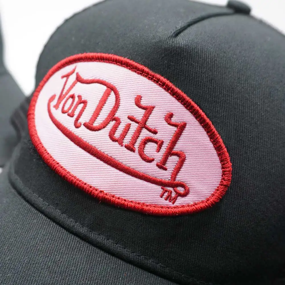 Logo Embroidery Patch Vintage Mesh Solid Foam Trucker Cap by Von Dutch