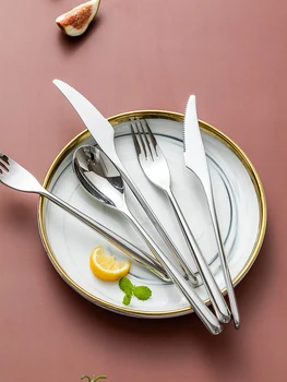 

Reusable Dinnerware Set Silverware Utensils Travel Camping Cutlery Set Aparelho De Jantar Talher Spoon Fork Kitchen Knives EE6DC